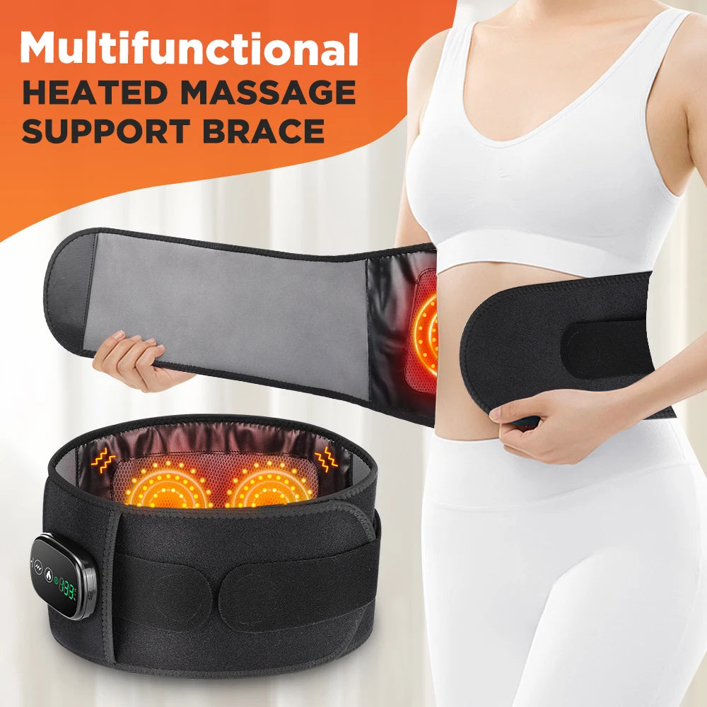Electric Heating Waist Massager Vibration Hot Compress Lumbar Brace
