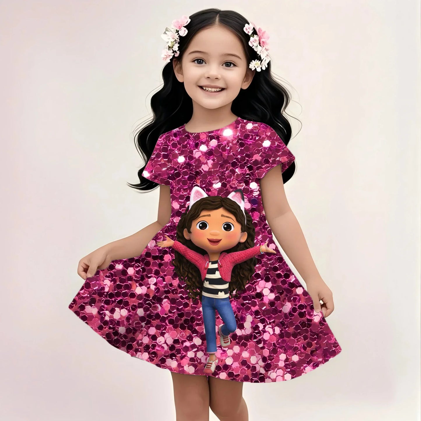 Sequins 3d Printed Gabby Dollhouse Dress
