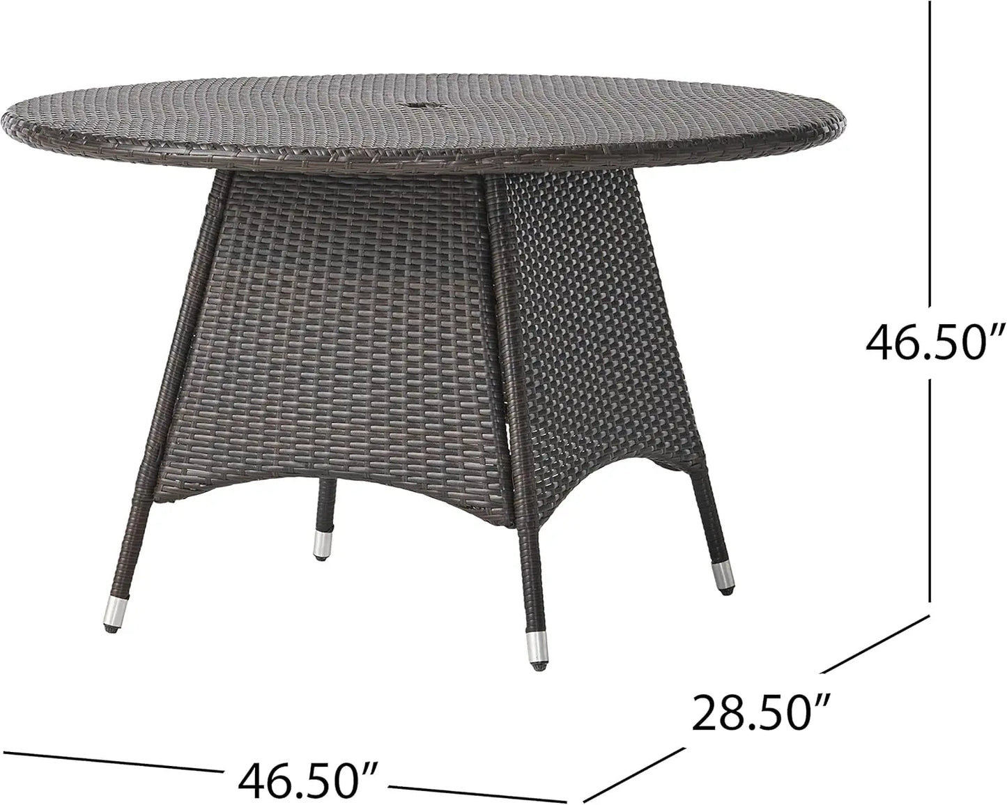 Theodore Outdoor Wicker 5 Piece Dining Set