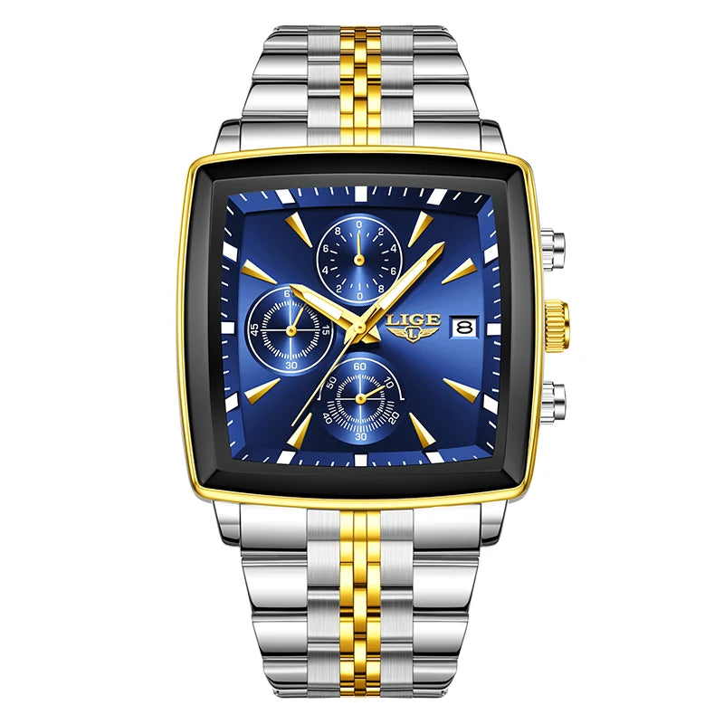 Square Chronograph Quartz Wristwatch Waterproof