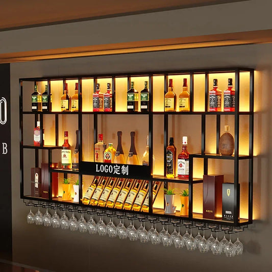 Modern Metal Luxury Wall Mounted Wine Rack