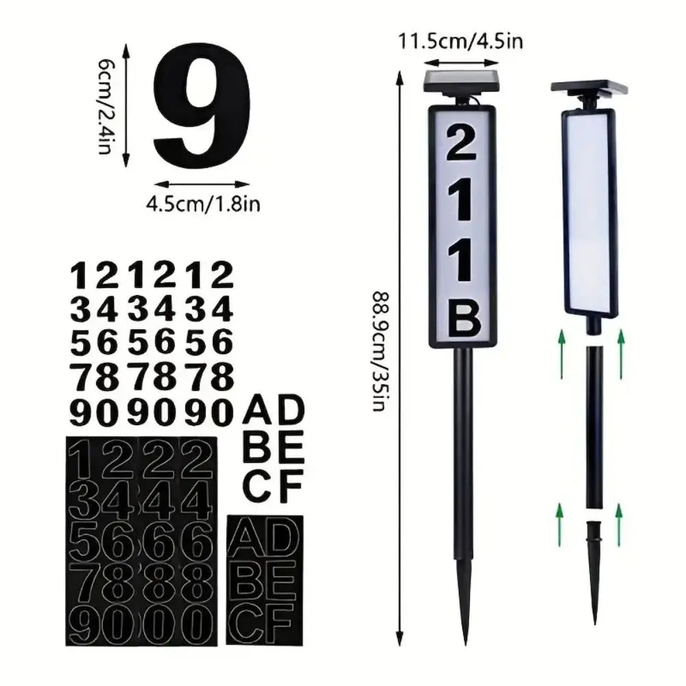 Solar Powered LED Address Sign
