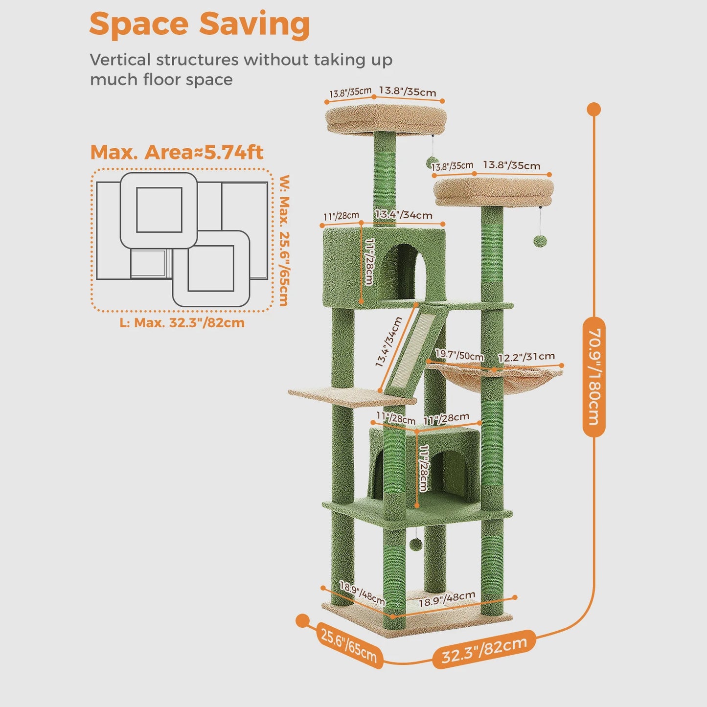 Multi-Level Cat Tree with Scratching Posts