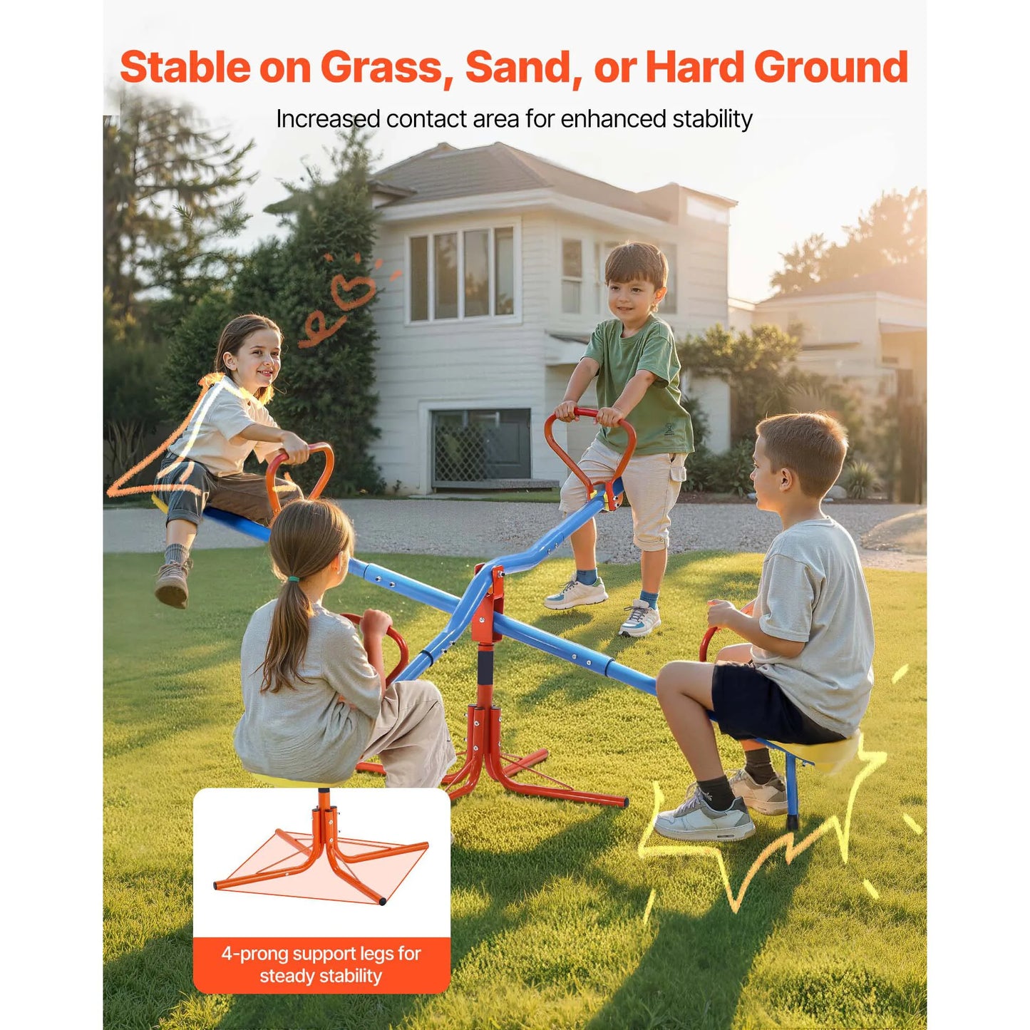 4 Seats Seesaw Sit & Spin Teeter Totter