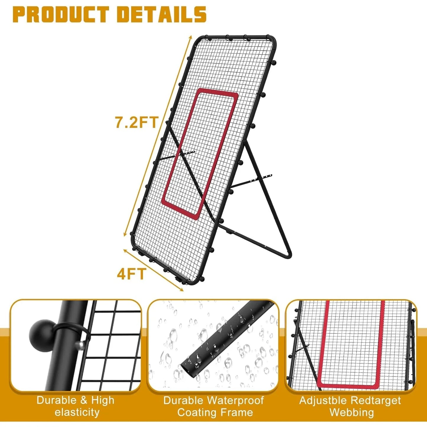 Adjustable 7x4ft Volleyball Net Backyard Hitting & Serving Practice