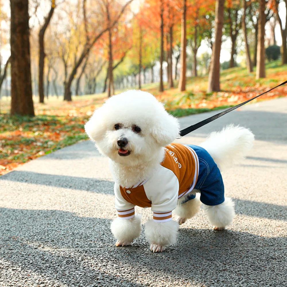 Dog Baseball Jumpsuit for Small and Medium Breeds