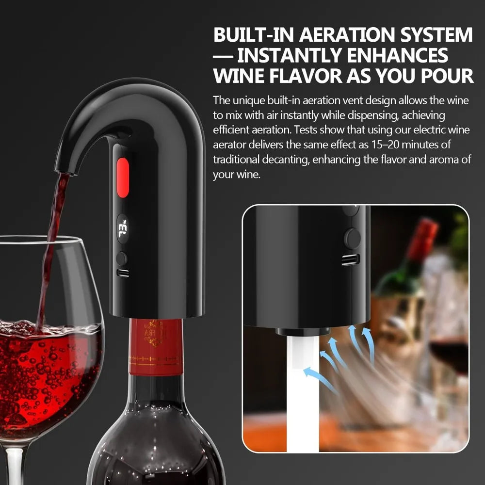 Electric Wine Aerator & Decanter Pump Quiet Dual-Pump