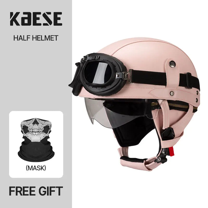 Vintage Half Face Motorcycle Helmet Unisex