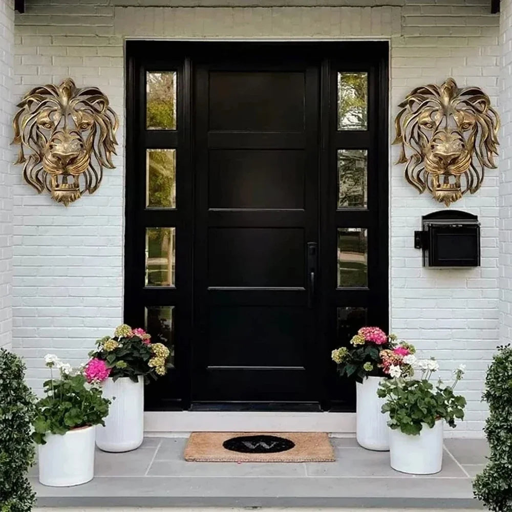 Large Lion Head Wall Mounted Sculpture