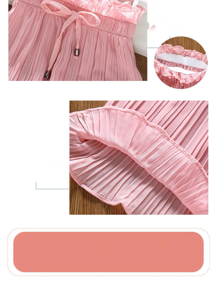 Girls Clothing Sets T-Shirt +Wide Leg Pants Suit