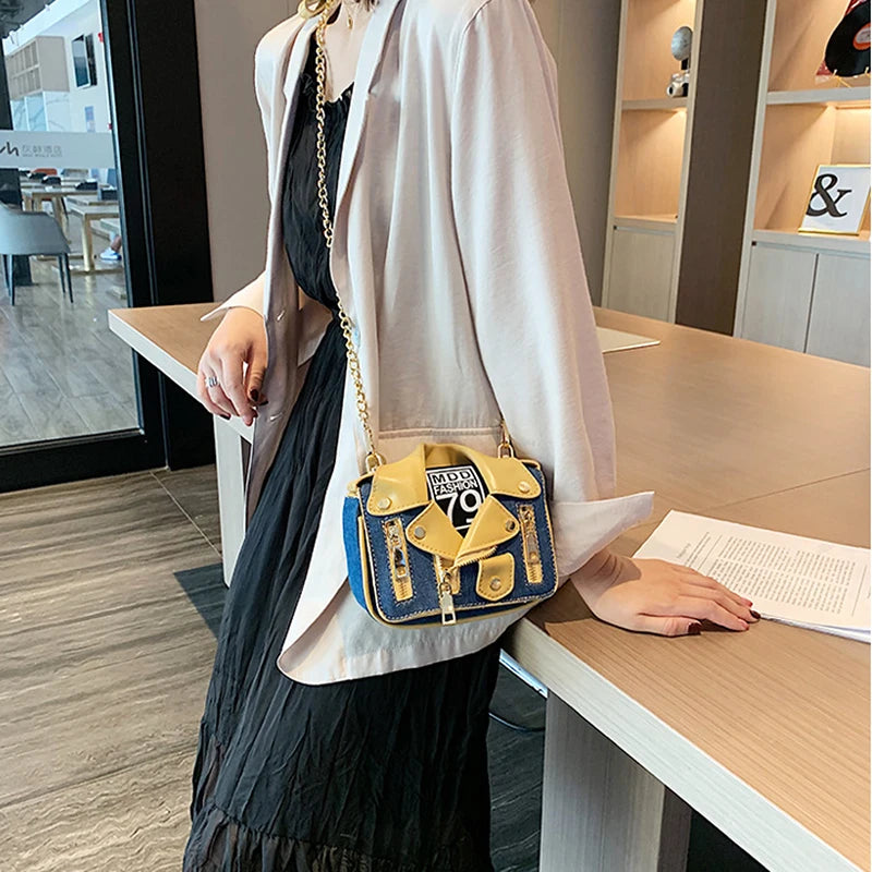 Cowboy Jacket Versatile Fashion Shoulder Bag