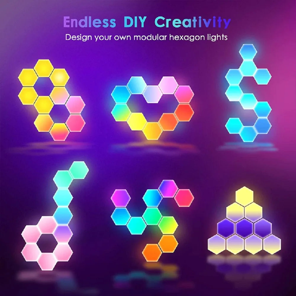 RGB Intelligent Hexagonal Color-Changing Night Light DYI Shape