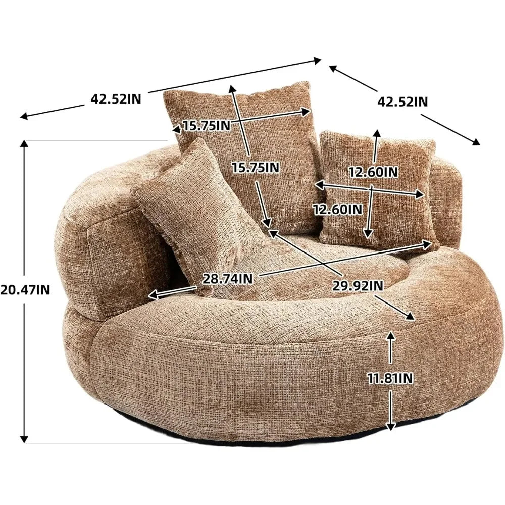 Bean Bag Chair Upholstery Lazy Lounger for Living Room