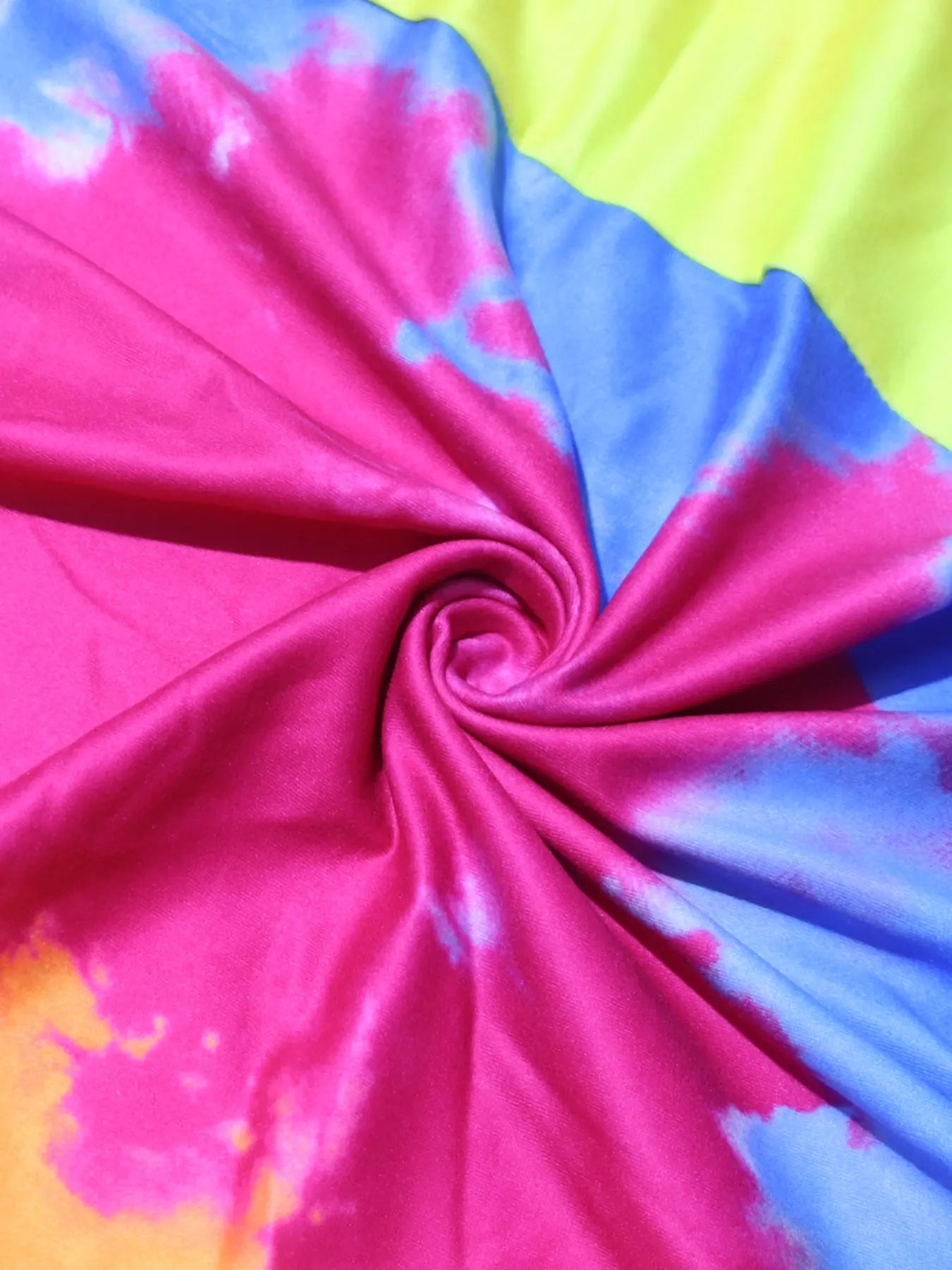 Plus Size Tie-Dye V-Neck Dress with Pockets