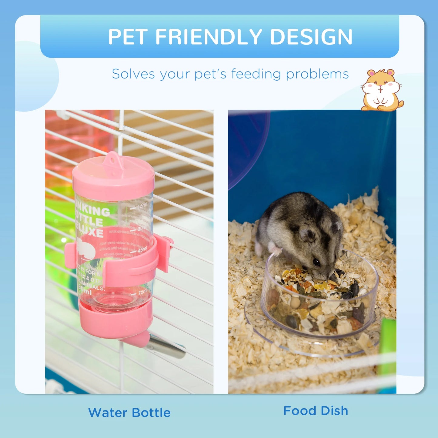 Extra Large 23" Hamster Cage with Tubes and Tunnels