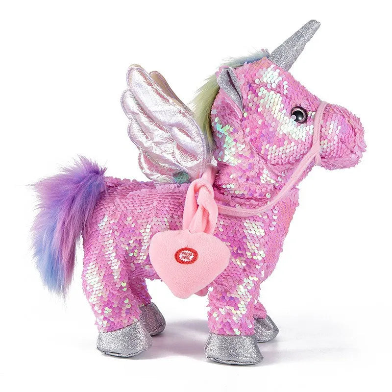 35cm Sequin Electronic Pet Walking and Singing Unicorn Toy