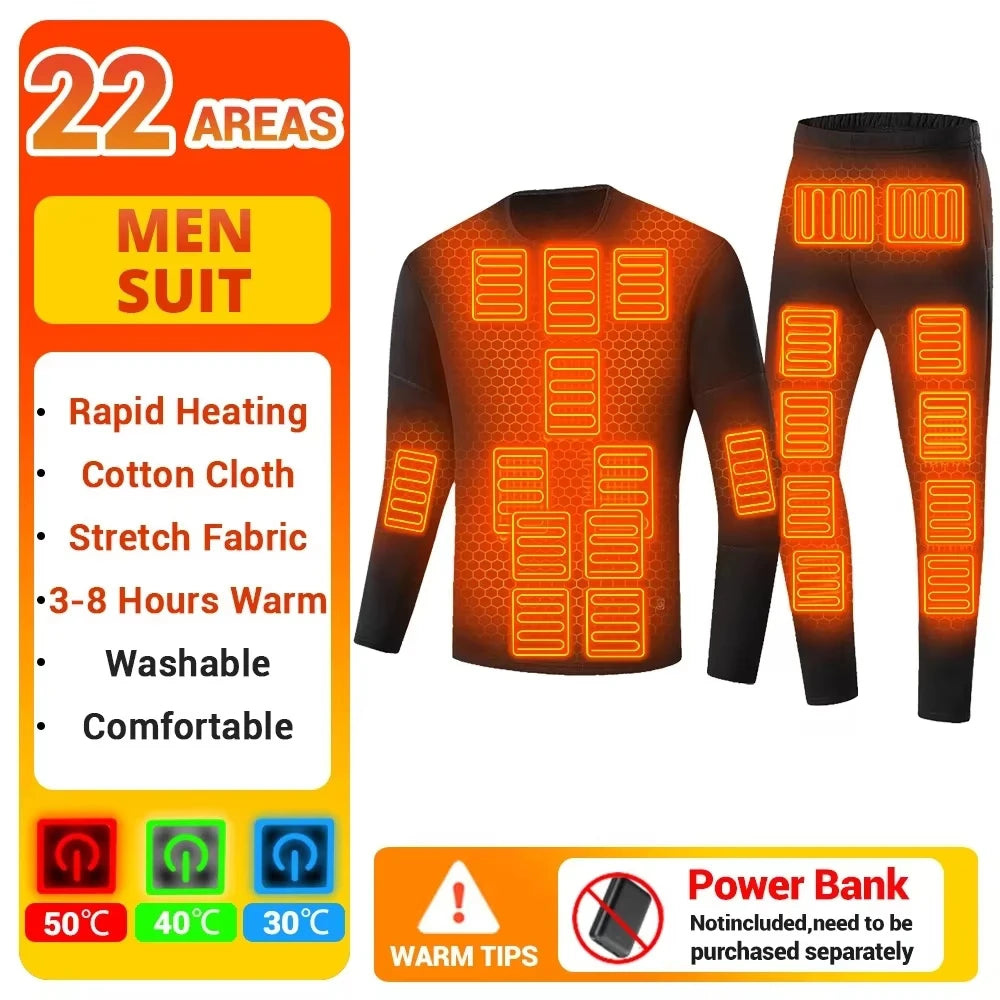 Heated Thermal Underwear Men Women