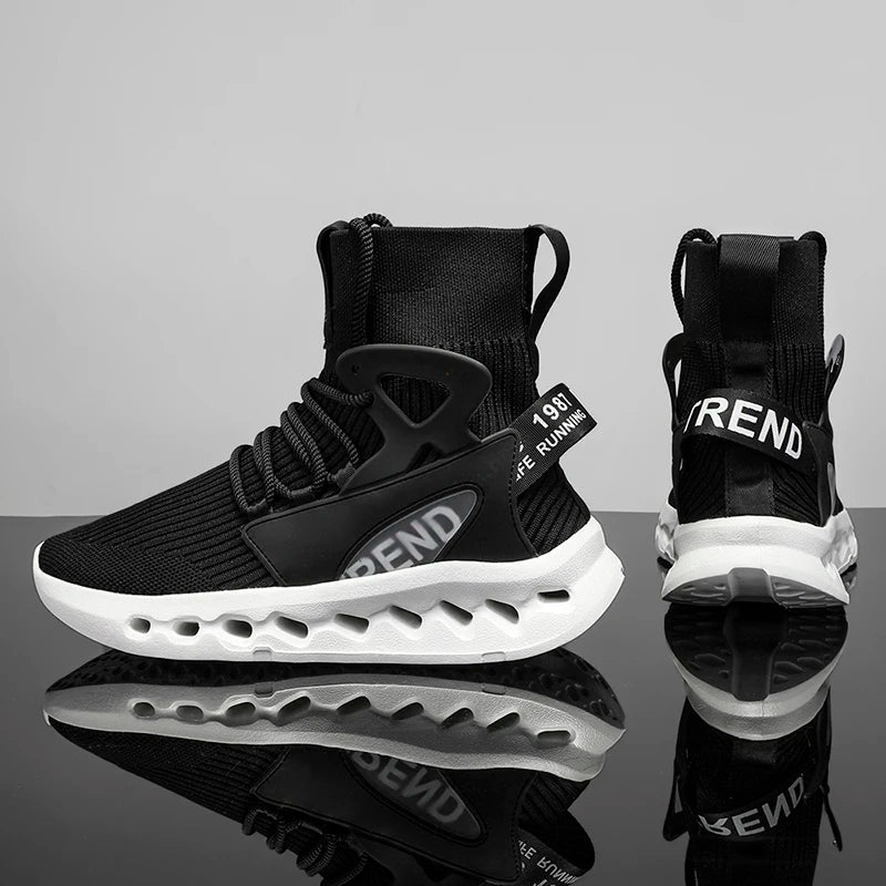 Running Shoes Men Thick Bottom Cushioning Mesh Breathable