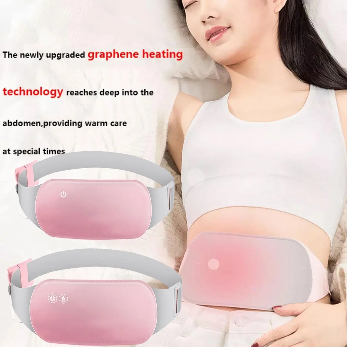 1pcs Menstrual Relief Heating Pad Vibration Massage For Back Belly Pain