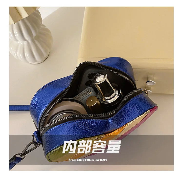 Fashion Design Mini Rainbow Heart Colorful Cross Body Bag