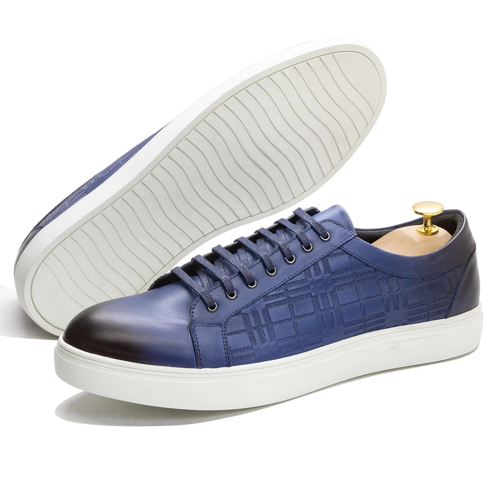 Mens Casual Shoes Genuine Leather Italian Style Breathable