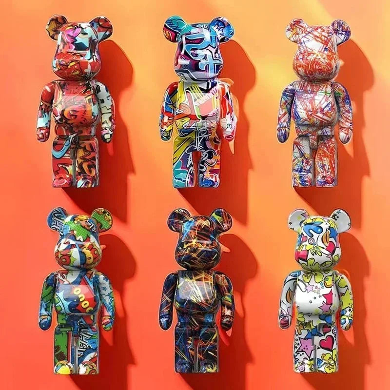 27cm/10Inches Graffiti Bear Figurine Home Decor