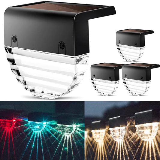 Solar Deck Fence Lights Outdoor Waterproof