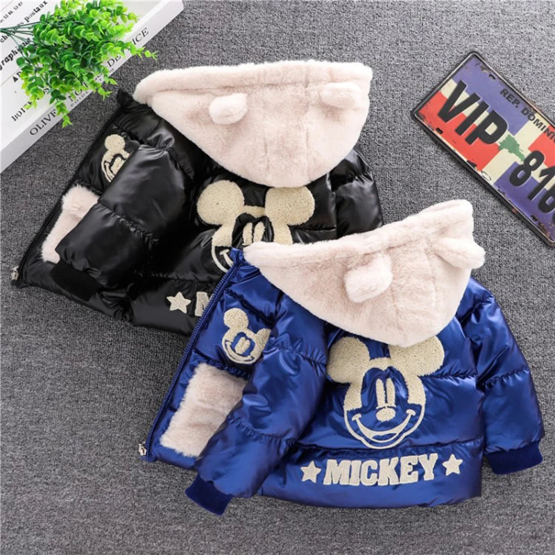 Mickey Mouse Hooded Warm Plush Parka