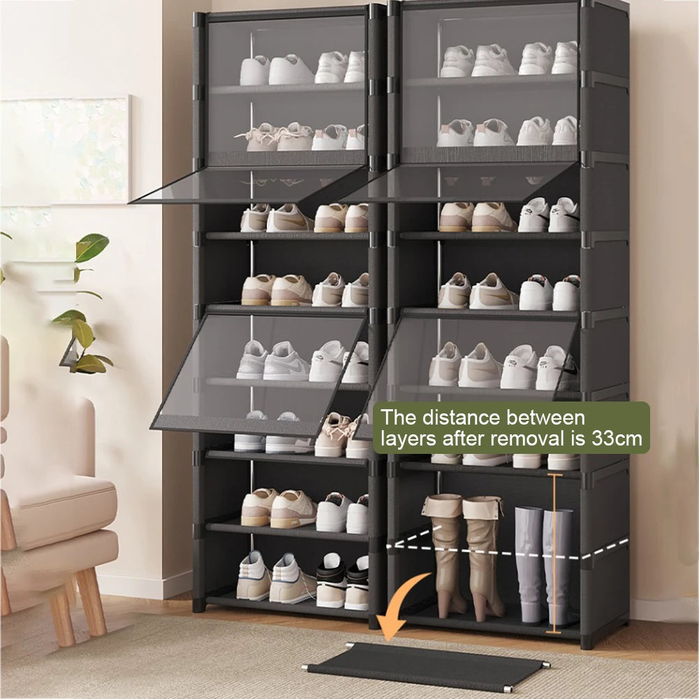 9 Tier Multi-Layer Dustproof Door Shoe Organizer