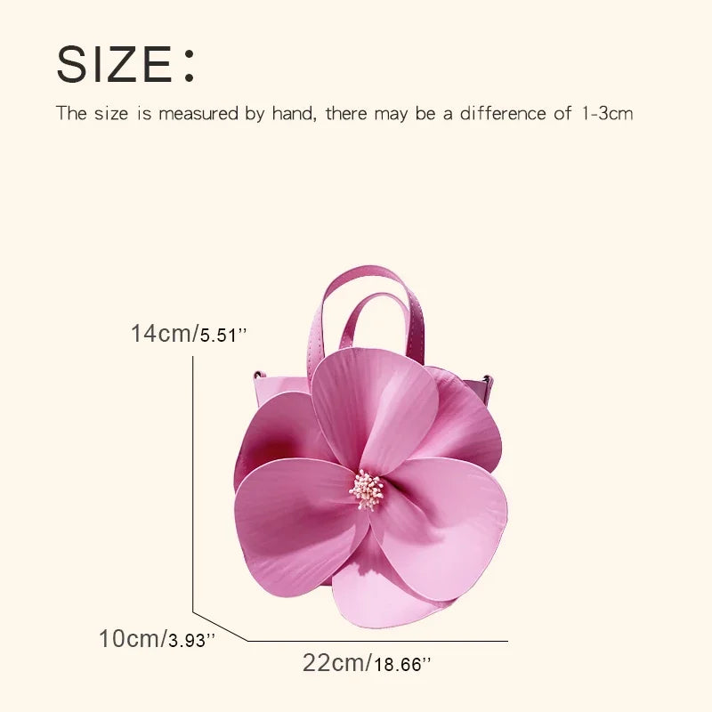 Pink Design Flower Clutches Girls Small Totes