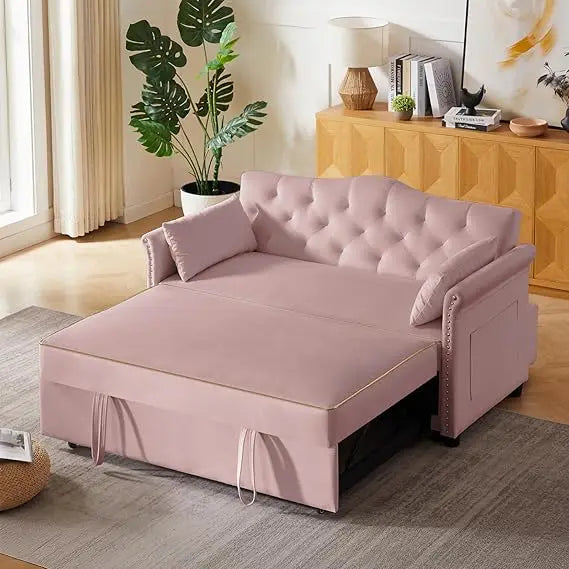 65'' Convertible Sleeper Sofa Bed with Adjustable Backrest