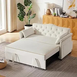 65'' Convertible Sleeper Sofa Bed with Adjustable Backrest