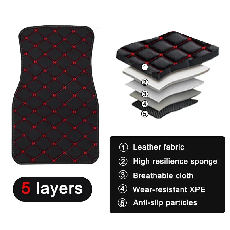 4PCS Universal Leather Front and Rear Mat Set