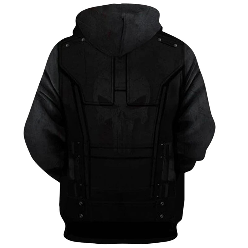 Punisher Cosplay Skull 3D Print Pullover