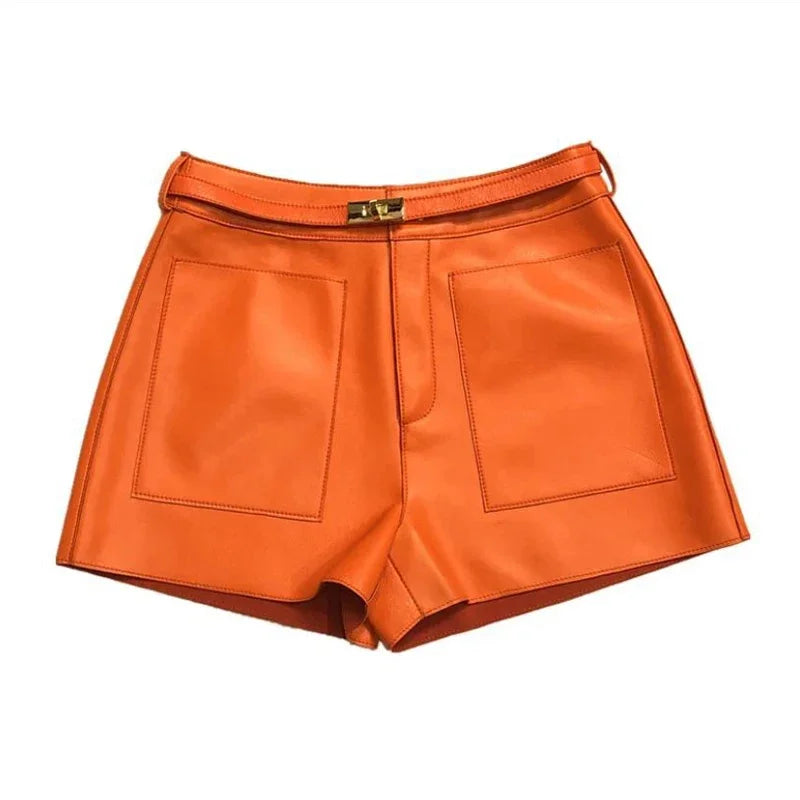 Real Sheepskin Leather Shorts