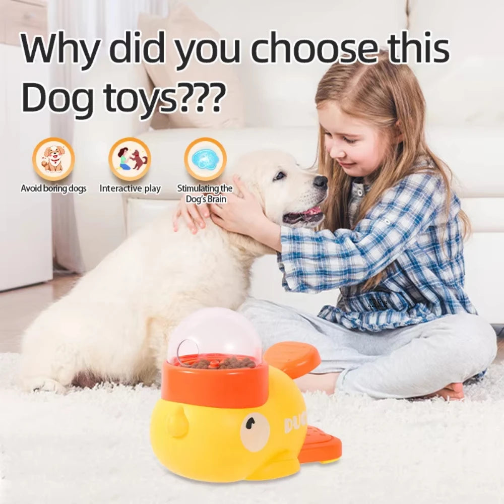 Yellow Duck Interactive Dog Food Dispenser