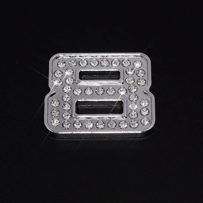 Silver Rhinestone Letters Numbers Car Stickers for Women and Girls