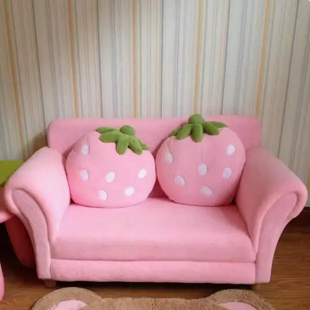 Children's Cute Cartoon Baby Fabric Strawberry Sofa