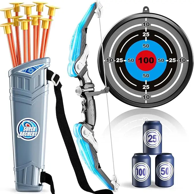 LED Light Up Archery Set for Kids with 10 Suction Cup Arrows