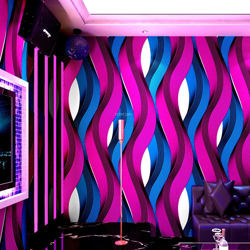 High-End Karaoke Hall 3D Reflective Wallpaper
