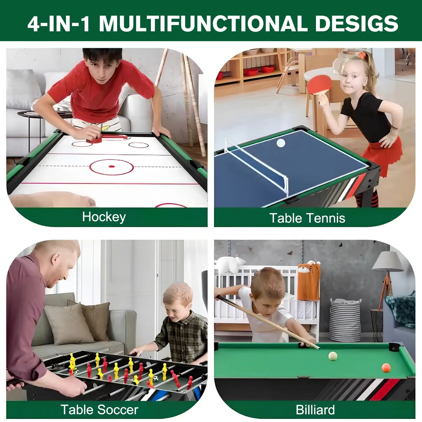 Multifunctional 4 in 1 game table