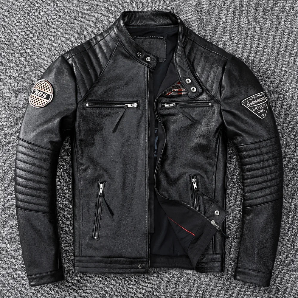 Vintage men's quality genuine leather Jacket