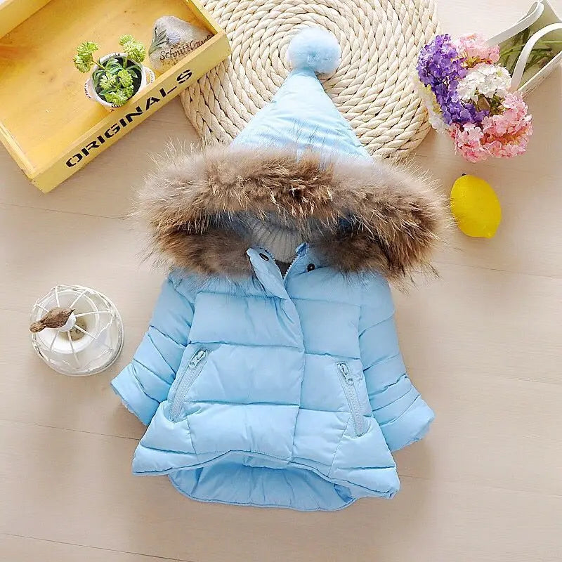 Hooded Childrens Outerwear Warm Down Jacket