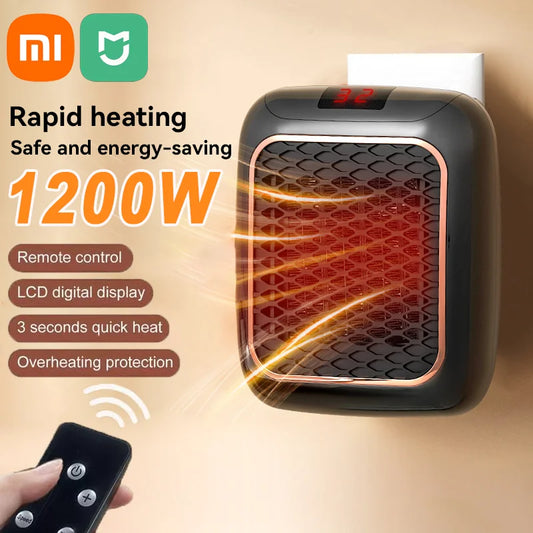 1200W Portable Remote Control Electric Heater Low Consumption