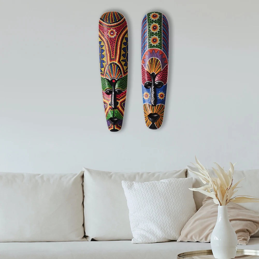Solid Wood Carving African Totem Masks