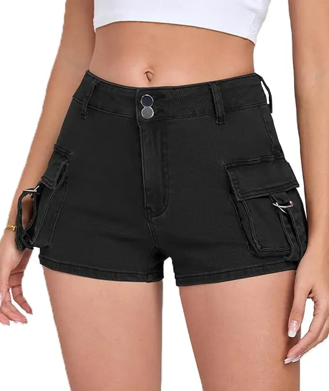 Sexy High Waist Casual Cargo Denim Shorts