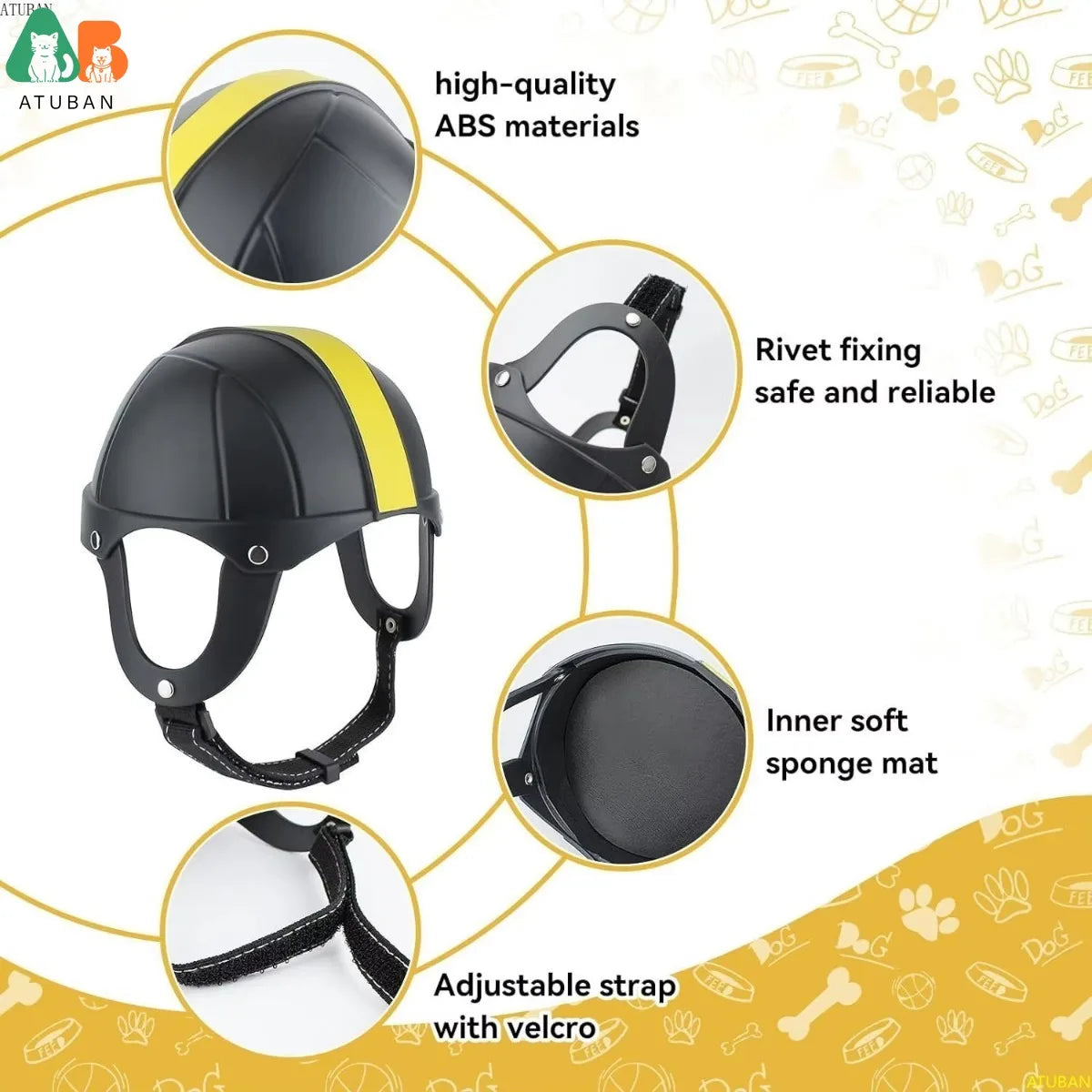 Safety Helmet with Ear Holes for Small Dogs