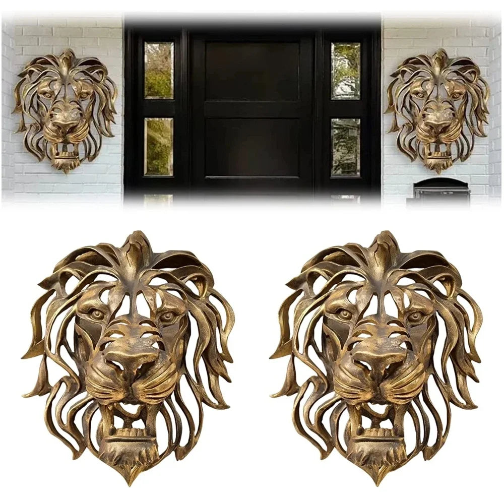 Large Lion Head Wall Mounted Sculpture