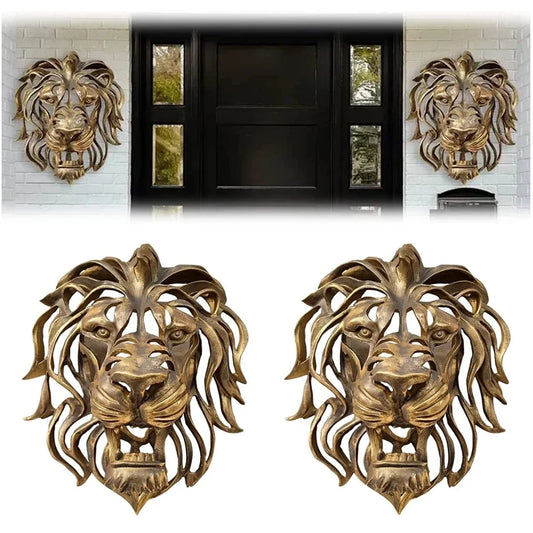 Large Lion Head Wall Mounted Sculpture