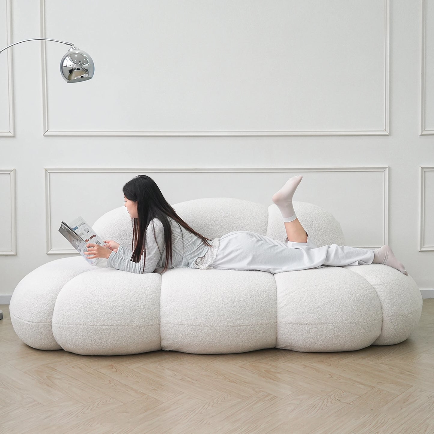 Modern Cloud Shaped Couches for Living Room Comfy Upholstered Cloud Shaped Leisure Sofa Couch for Bedroom Apartment
